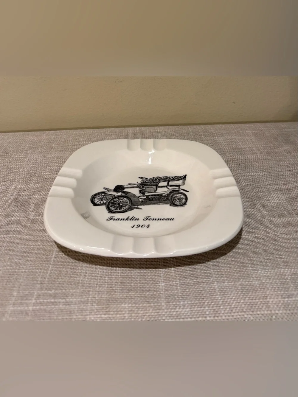 Vintage 1950s Long Island Automotive Museum Ashtray 1904 Franklin Tonneau